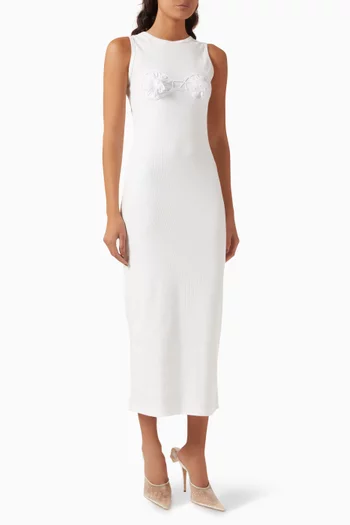 Crochet Bra Tank Midi Dress in Cotton