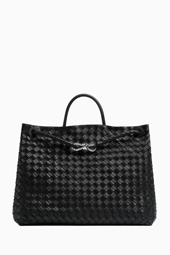 Large Andiamo Top Handle Bag in Intrecciato Leather
