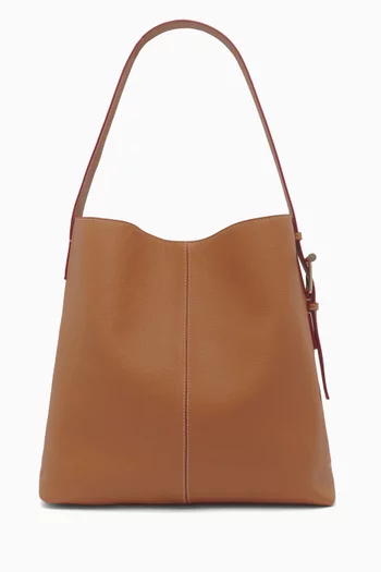 T-bar Sling Shoulder Bag in Calf Leather