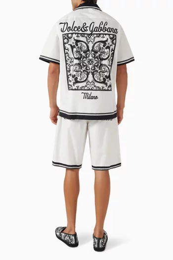 Majolica-print Hawaii Shirt in Cotton Poplin