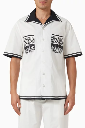 Majolica-print Hawaii Shirt in Cotton Poplin