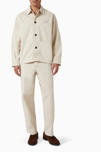 قميص بنمط جاكيت فضفاض قطن