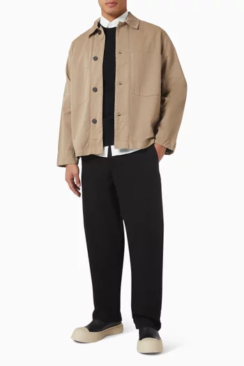 قميص بنمط جاكيت فضفاض قطن