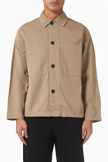 قميص بنمط جاكيت فضفاض قطن