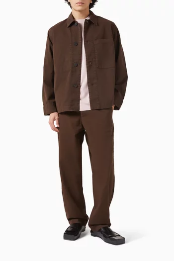 قميص بنمط جاكيت فضفاض قطن