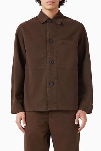 قميص بنمط جاكيت فضفاض قطن