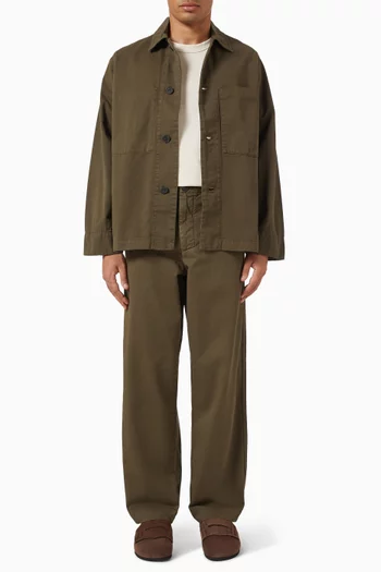 قميص بنمط جاكيت فضفاض قطن