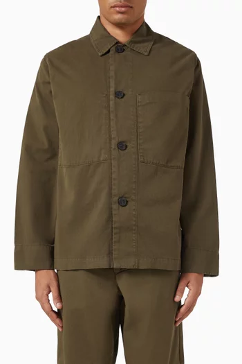 قميص بنمط جاكيت فضفاض قطن