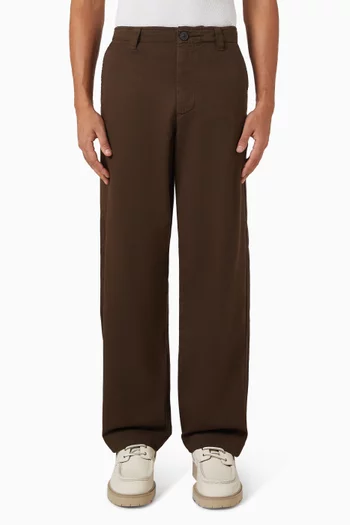 بنطال شينو بقصة فضفاضة قطن