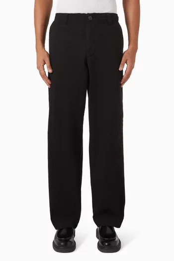 بنطال شينو بقصة فضفاضة قطن