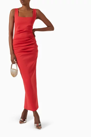 Square-neck Dress in Neoprene