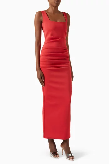 Square-neck Dress in Neoprene