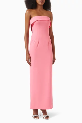 Strapless Gown in Scuba-crepe