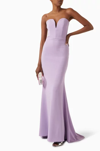 Strapless Gown in Scuba-crepe