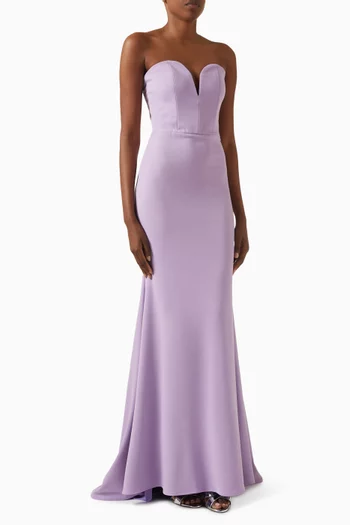 Strapless Gown in Scuba-crepe