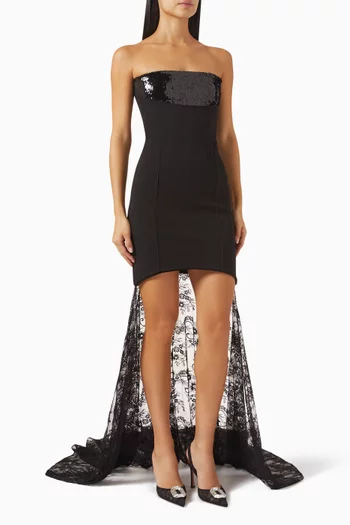 Strapless Mini Dress in Scuba-crepe