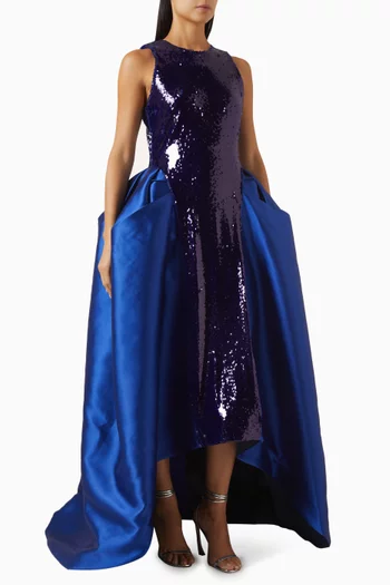 Princess Embellished Gown in Silk & Tulle