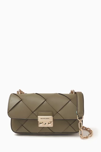 Small Tribeca Shoulder Bag in Woven Leather