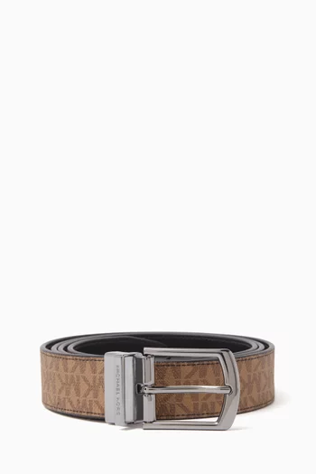 Reversible Signature Logo Belt in Logo Canvas