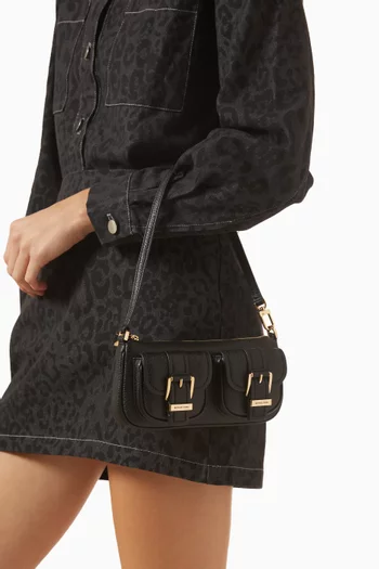 حقيبة كتف زوي صغيرة جلد بارز الملمس