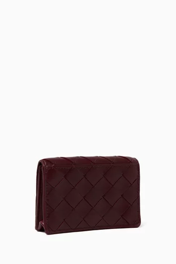 Business Card Case in Intrecciato Leather