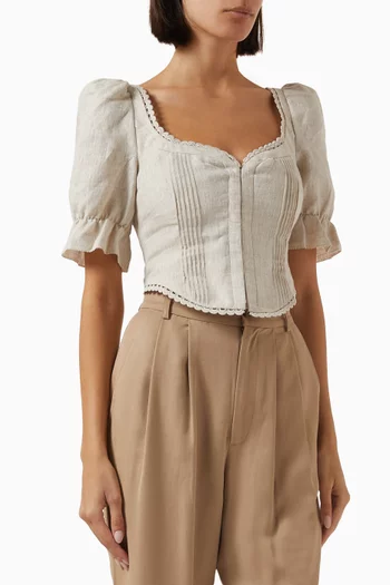 Simmie Top in Linen