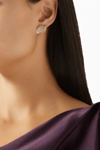 أقراط أليلويا مرصعة بالماس ذهب وردي عيار 18