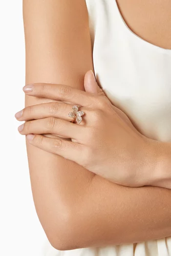 خاتم بيتي جاردن مرصع بالماس ذهب وردي عيار 18