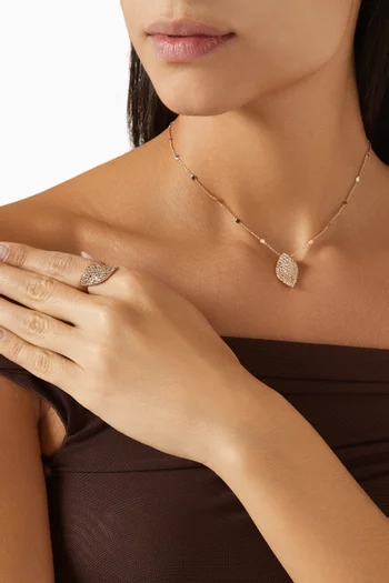 قلادة أليلويا مرصعة بالماس ذهب وردي عيار 18