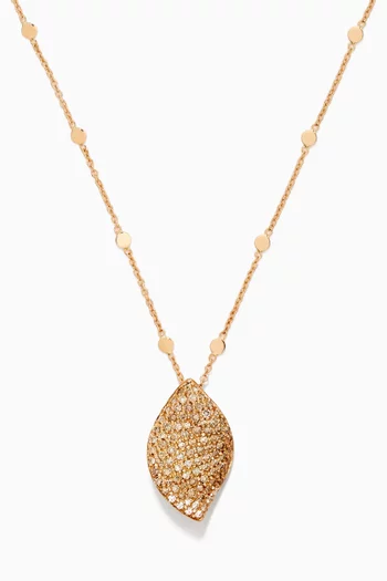 قلادة أليلويا مرصعة بالماس ذهب وردي عيار 18