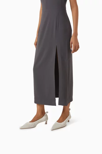 40 Pumps in Ribbed Leather