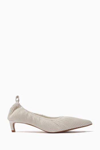 40 Pumps in Ribbed Leather