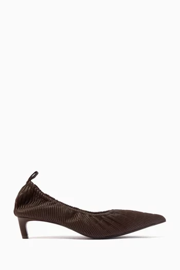 40 Pumps in Ribbed Leather