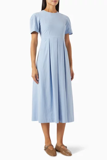 Pleated Midi Dress in Rayon Blend