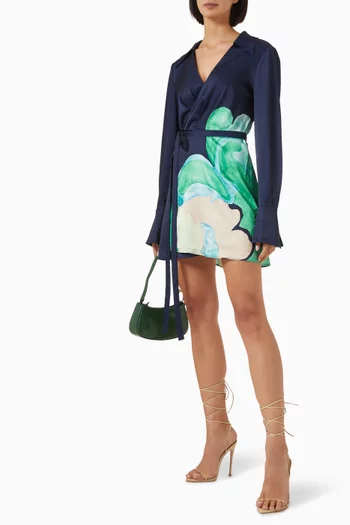 Kianna Belted Mini Dress in Satin