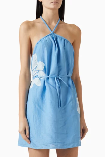 Tammy Mini Dress in Linen & Viscose