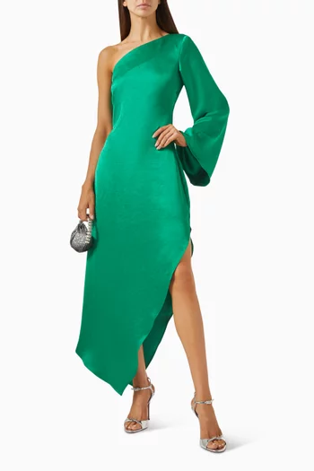 Ameera One-shoulder Hilo Gown in Satin