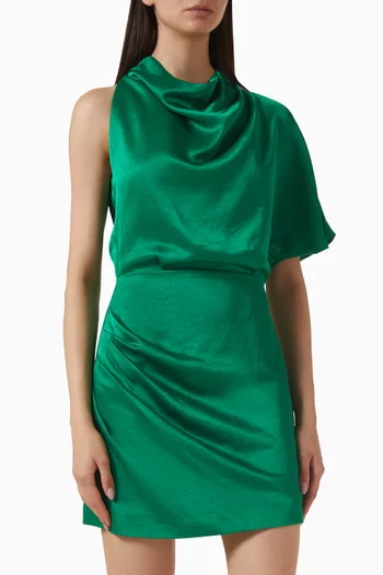 Ameera One-shoulder Mini Dress in Satin