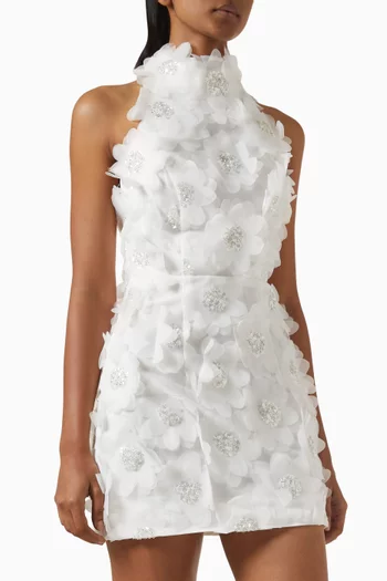 Cherry Blossom Mini Dress in Mesh