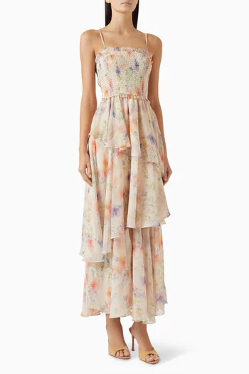 Livette Tiered Maxi Dress in Georgette