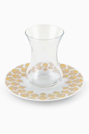 x Razan Alazzouni Palms Tamrah Istikanah & Saucer, Set of 2