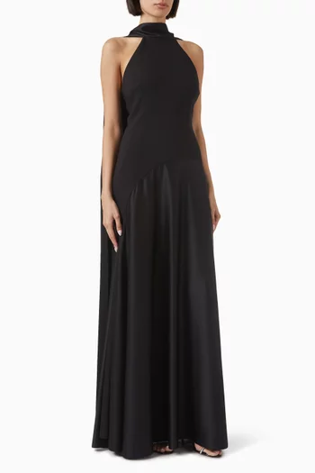 Cece Scarf-neck Maxi Dress