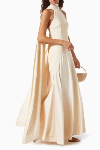 Cece Scarf-neck Maxi Dress