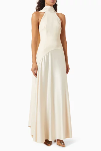 Cece Scarf-neck Maxi Dress