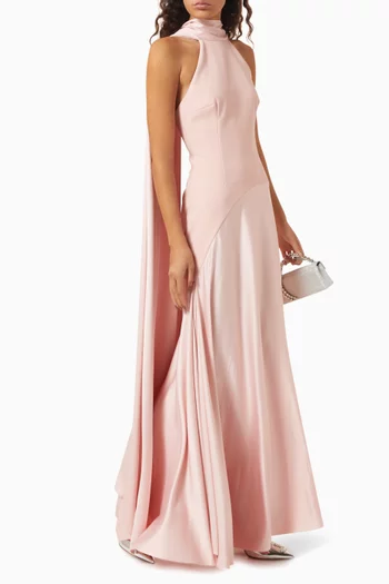 Cece Scarf-neck Maxi Dress