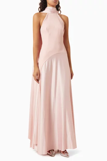 Cece Scarf-neck Maxi Dress