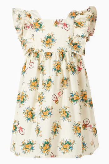 Bicycle & Flower Dress in Cotton