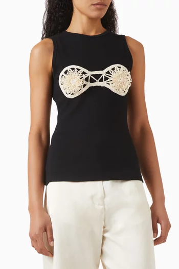 Crochet Bra Tank Top in Cotton
