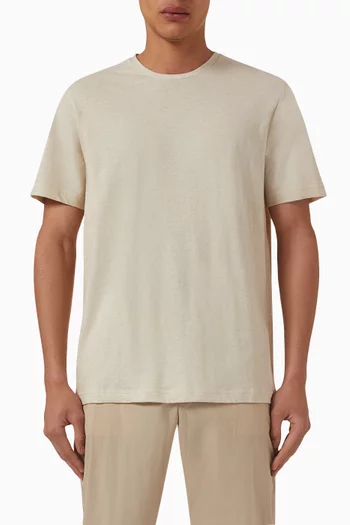 Logo Patch T-shirt in Cotton-linen Blend