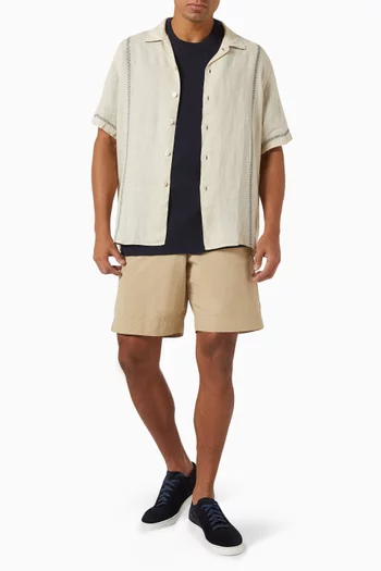 Open Collar Shirt in Linen